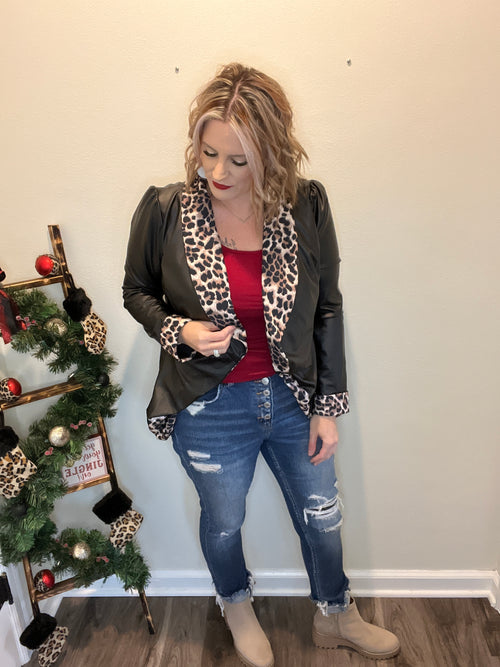 Magic of Christmas Leopard Blazer