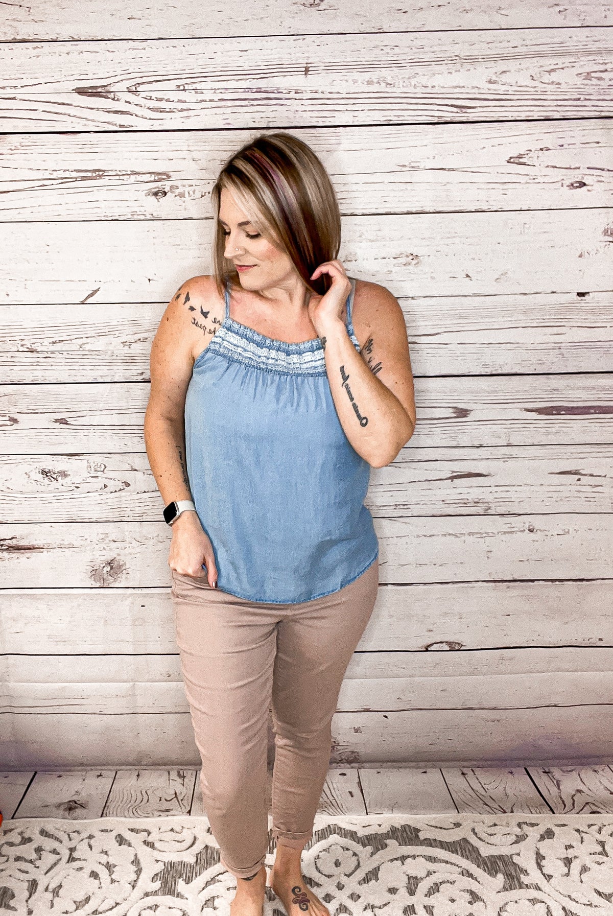 Everything I Know Chambray Sleeveless Top