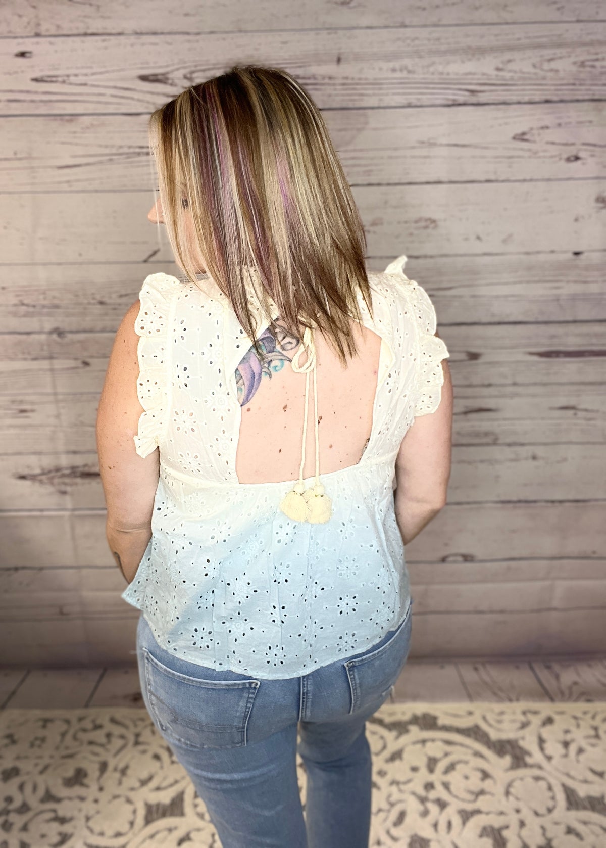 All Along Eyelet Ombre Top