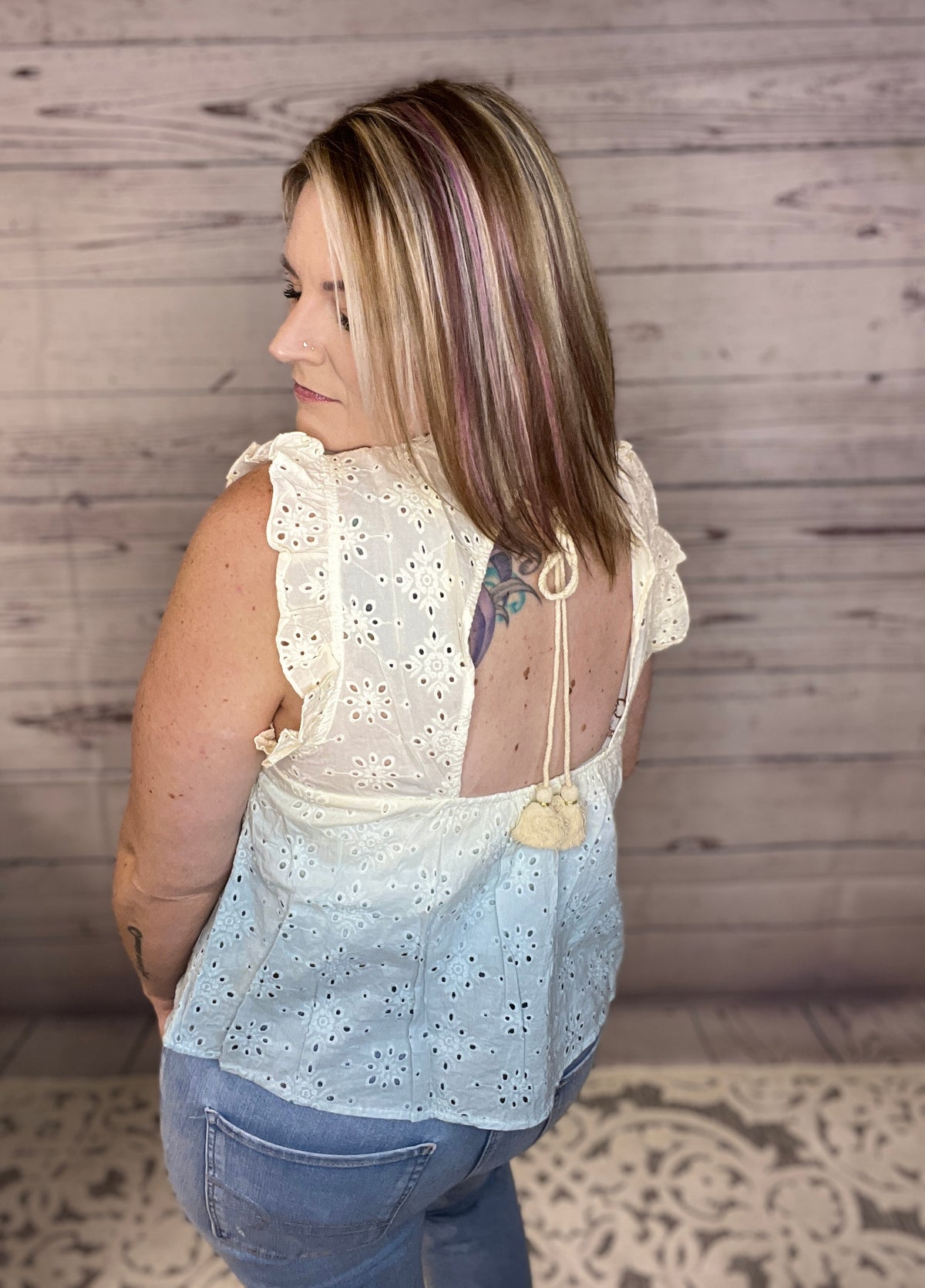 All Along Eyelet Ombre Top