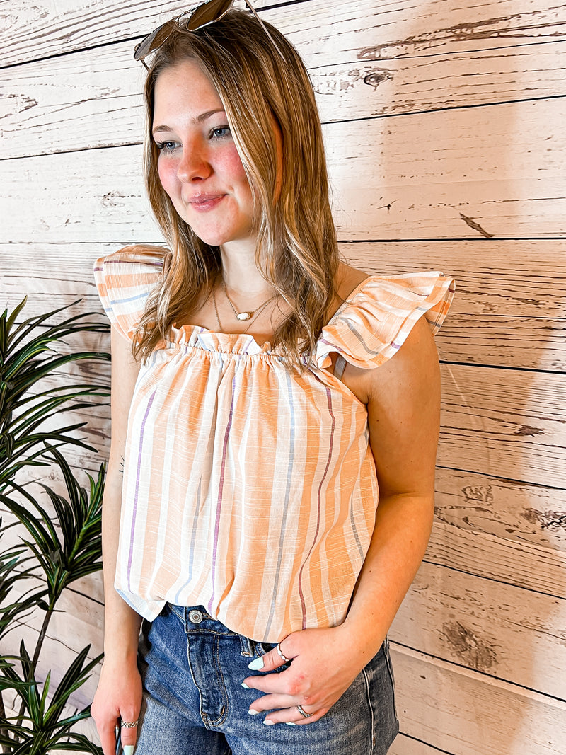 Just Peachy Striped Top