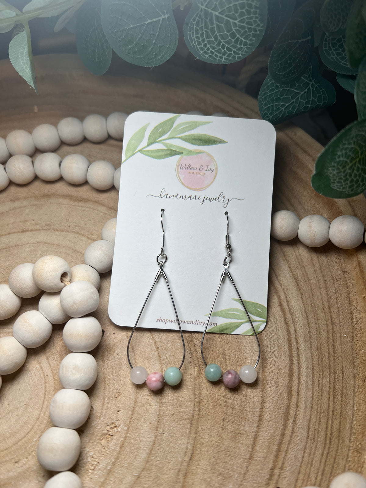 Assorted Bead Earrings - Silver