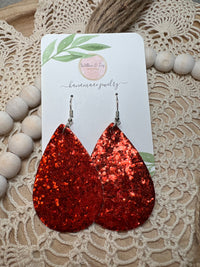 Sequin Faux Leather Earrings