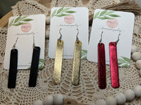 Oblong Faux Leather Earrings