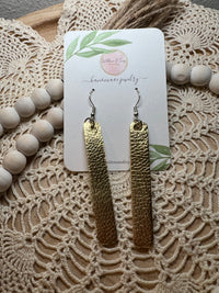 Oblong Faux Leather Earrings