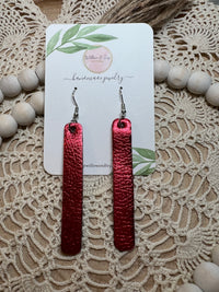 Oblong Faux Leather Earrings