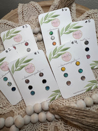 Round Druzy Stud Earrings