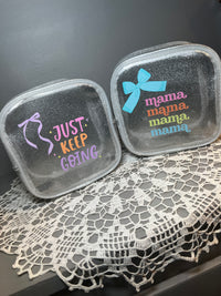 Sparkly Silver Square Pouch