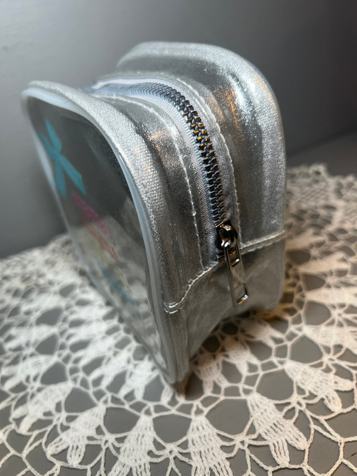 Sparkly Silver Square Pouch