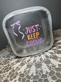 Sparkly Silver Square Pouch