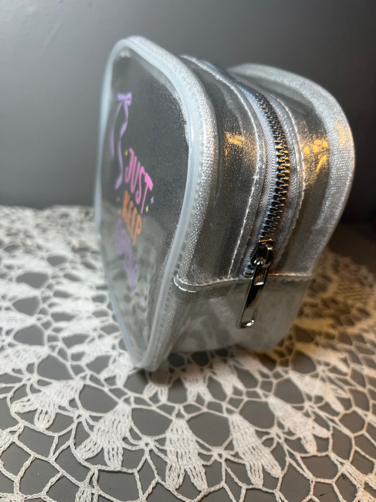 Sparkly Silver Square Pouch