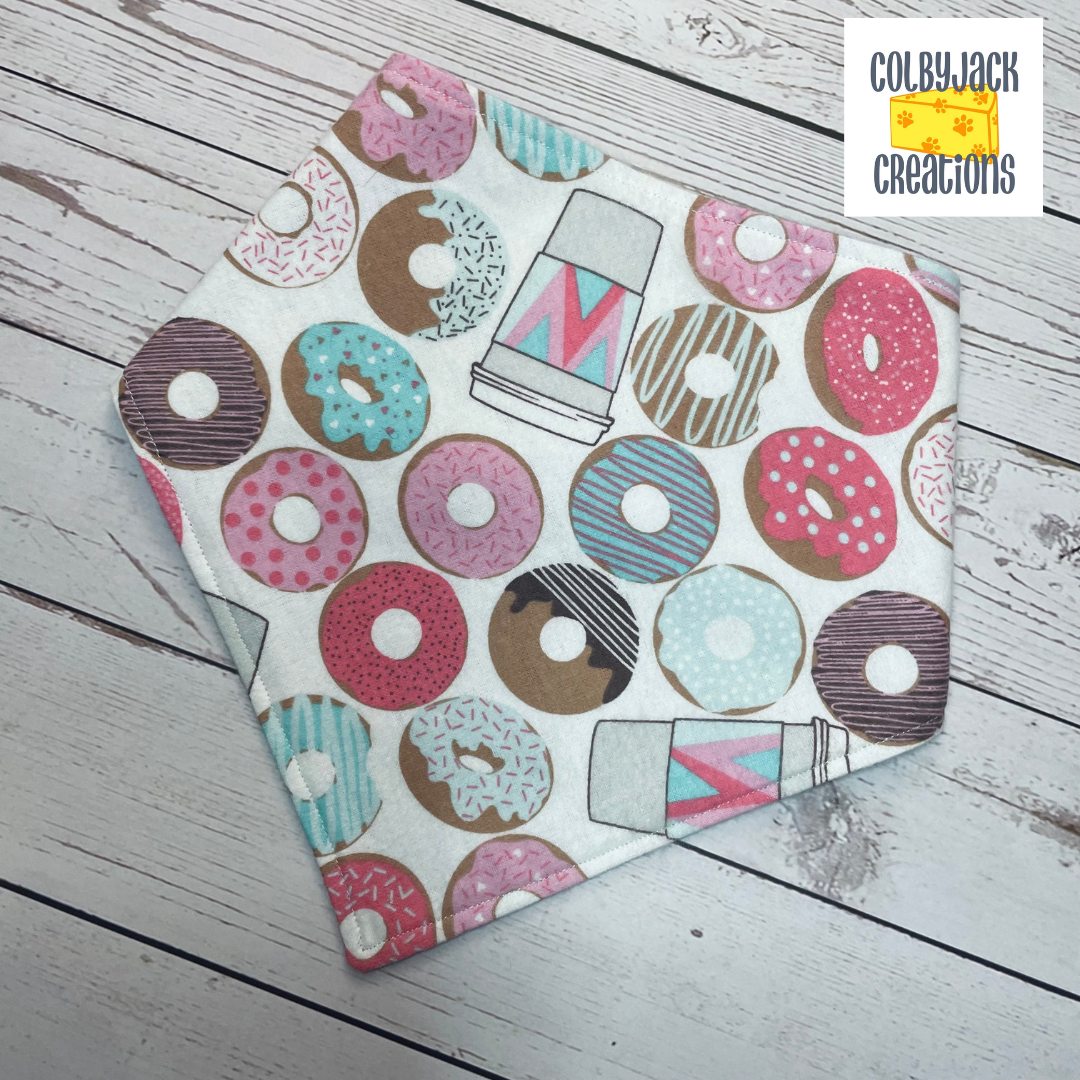 Donuts & Hearts Reversible Doggie Bandana