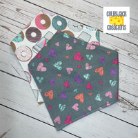 Donuts & Hearts Reversible Doggie Bandana