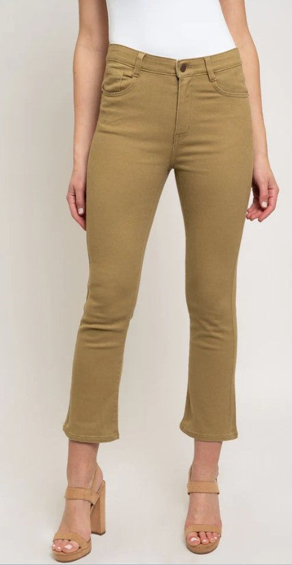 Khaki skinny hot sale ankle pants