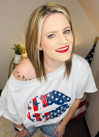 American Girl Patriotic Lips Tee