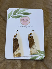 Flecks of Gold Resin Wood Earrings
