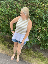 It's Your Time Stripe Tiered Sleeveless Top *