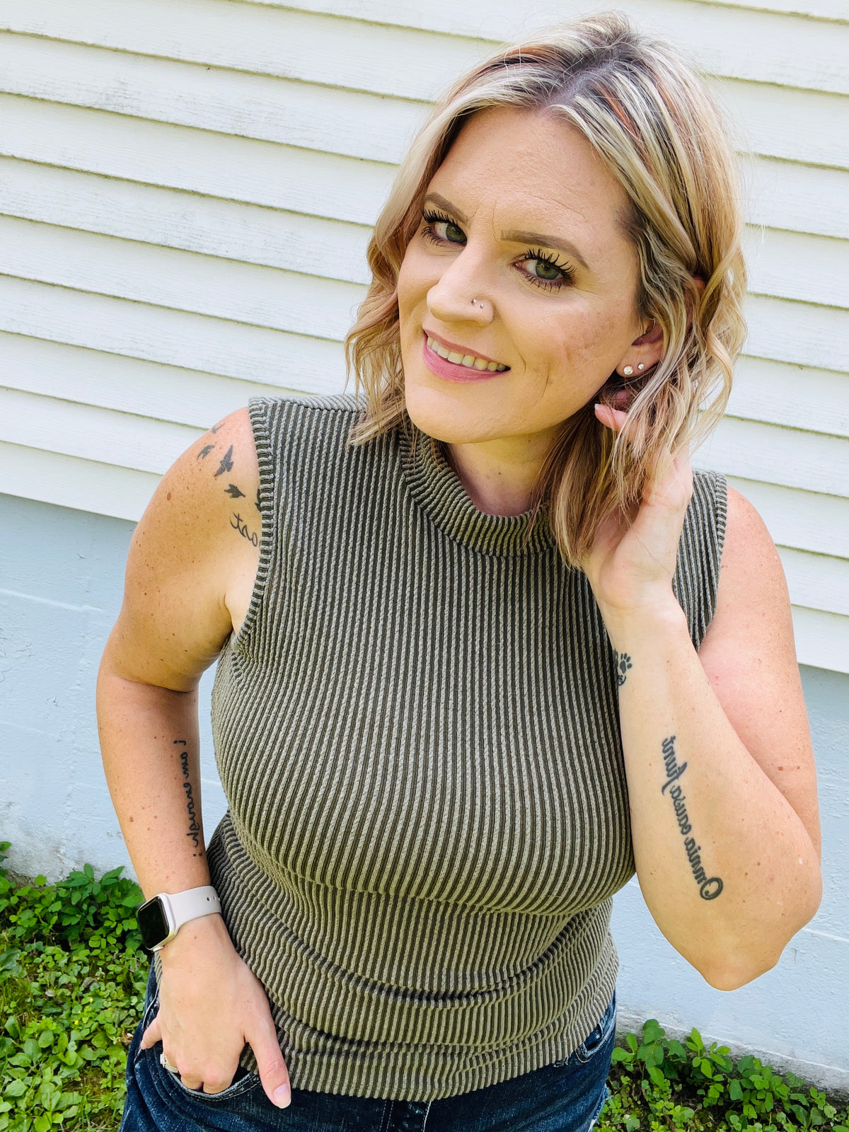 Wherever I Go Ribbed Sleeveless Top