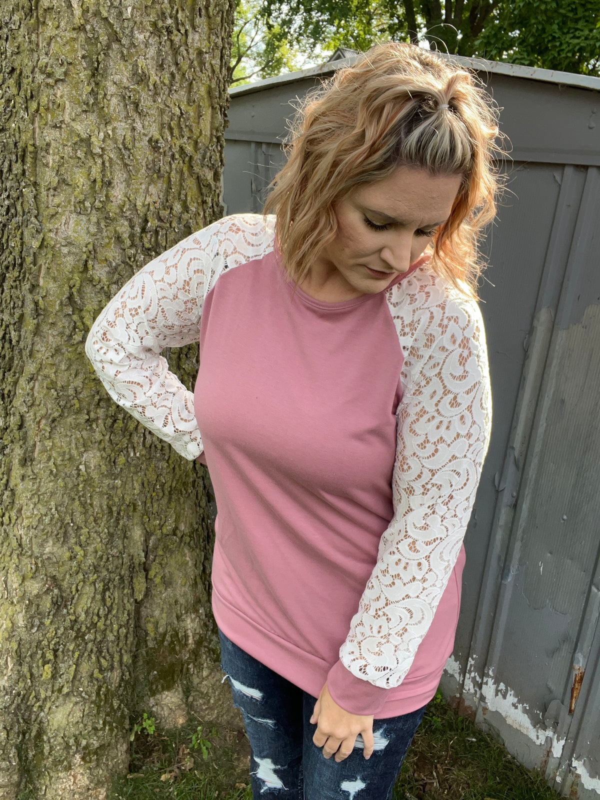 Good Intentions Lace Sleeve Sweater