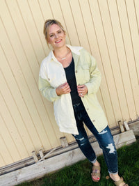 Every Possibility Olive ColorBlock Shacket