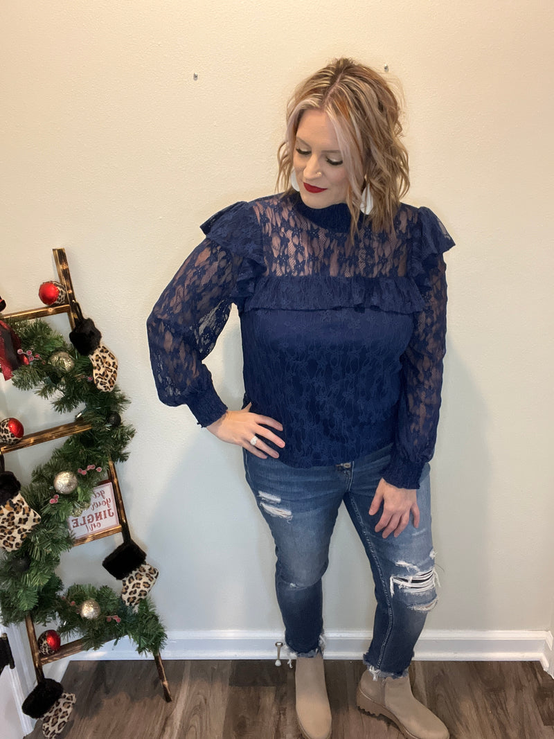 Christmas Cheer Lace Top