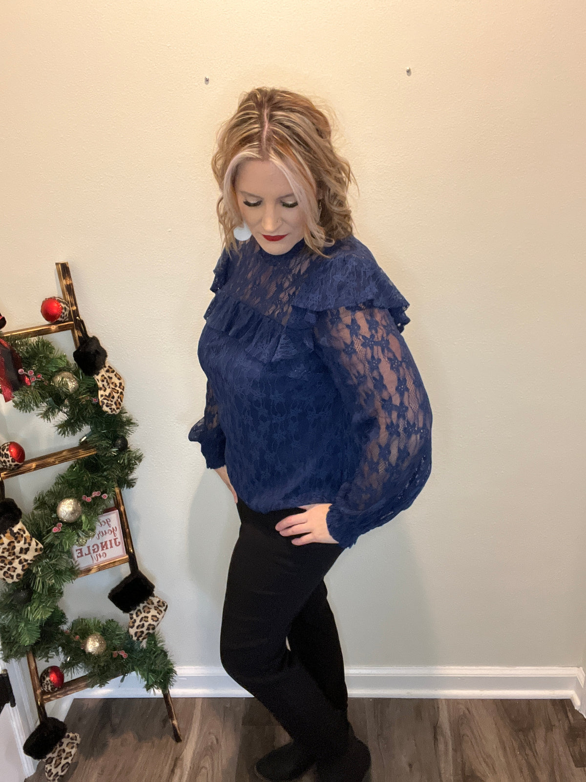 Christmas Cheer Lace Top *