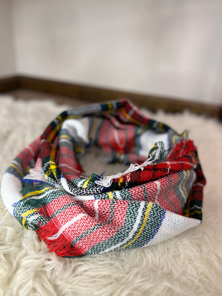 Christmas Plaid Infinity Scarf