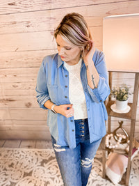 Here For A Moment Chambray Top