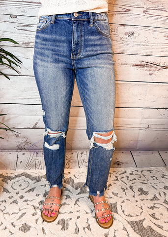 Bianca High Rise Distressed Crops