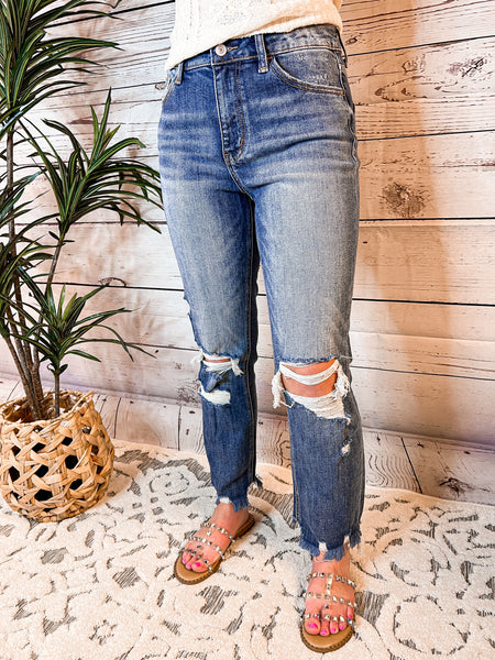 Bianca High Rise Distressed Crops