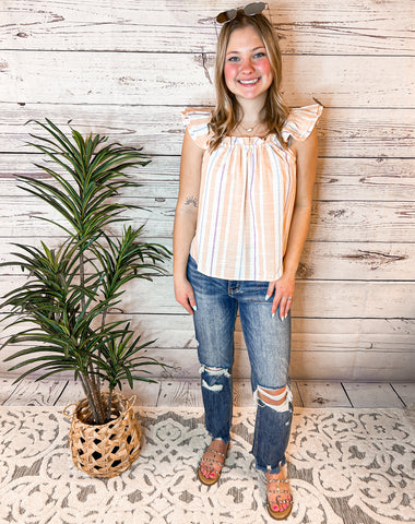 Just Peachy Striped Top