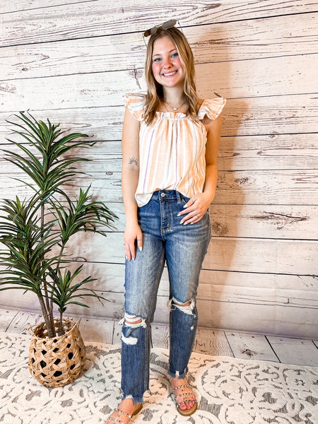 Just Peachy Striped Top