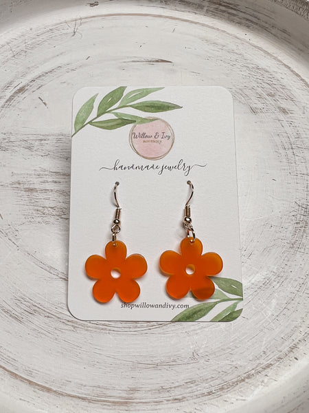 Flower Power Resin Boho Earrings