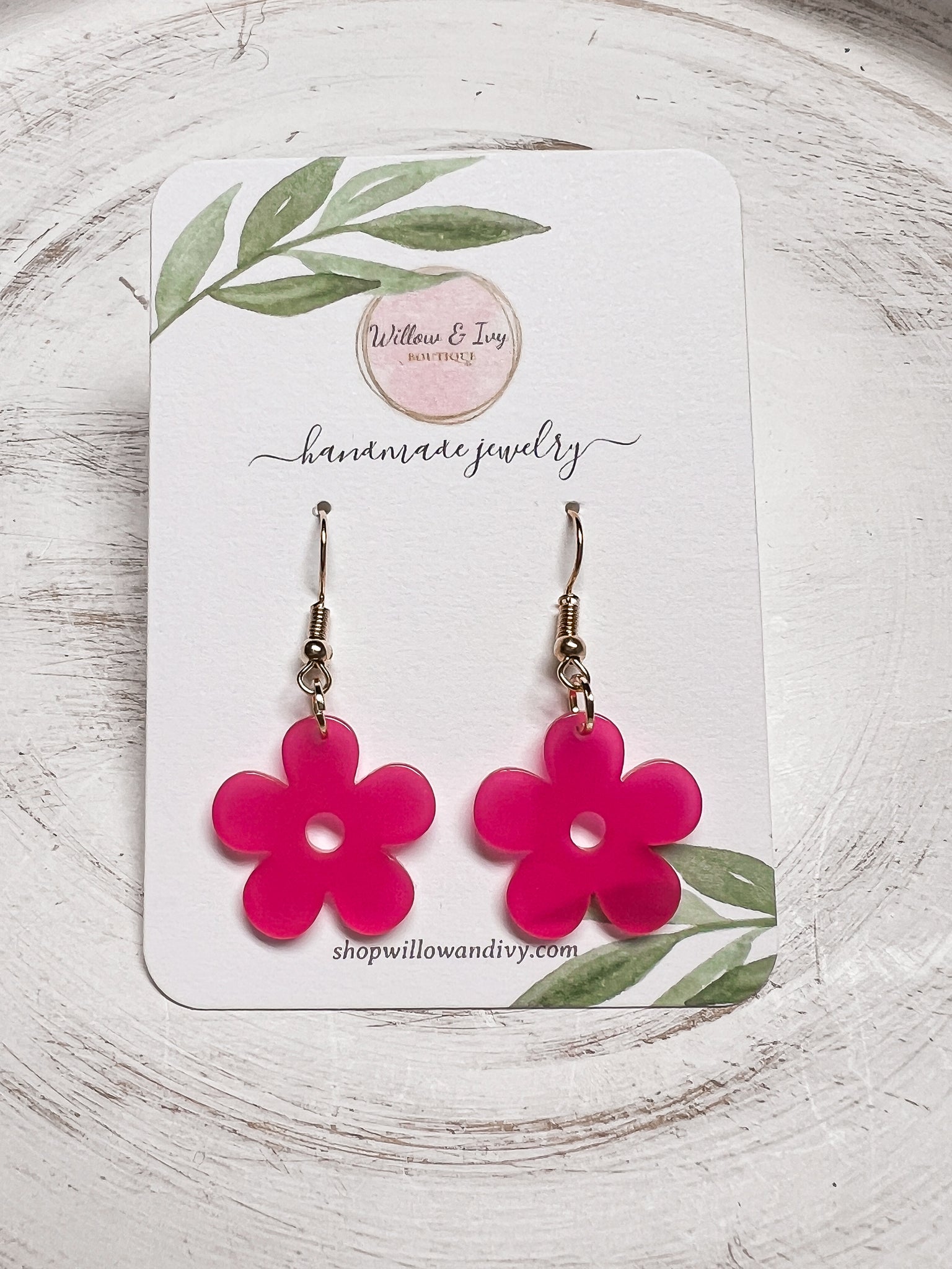 Flower Power Resin Boho Earrings