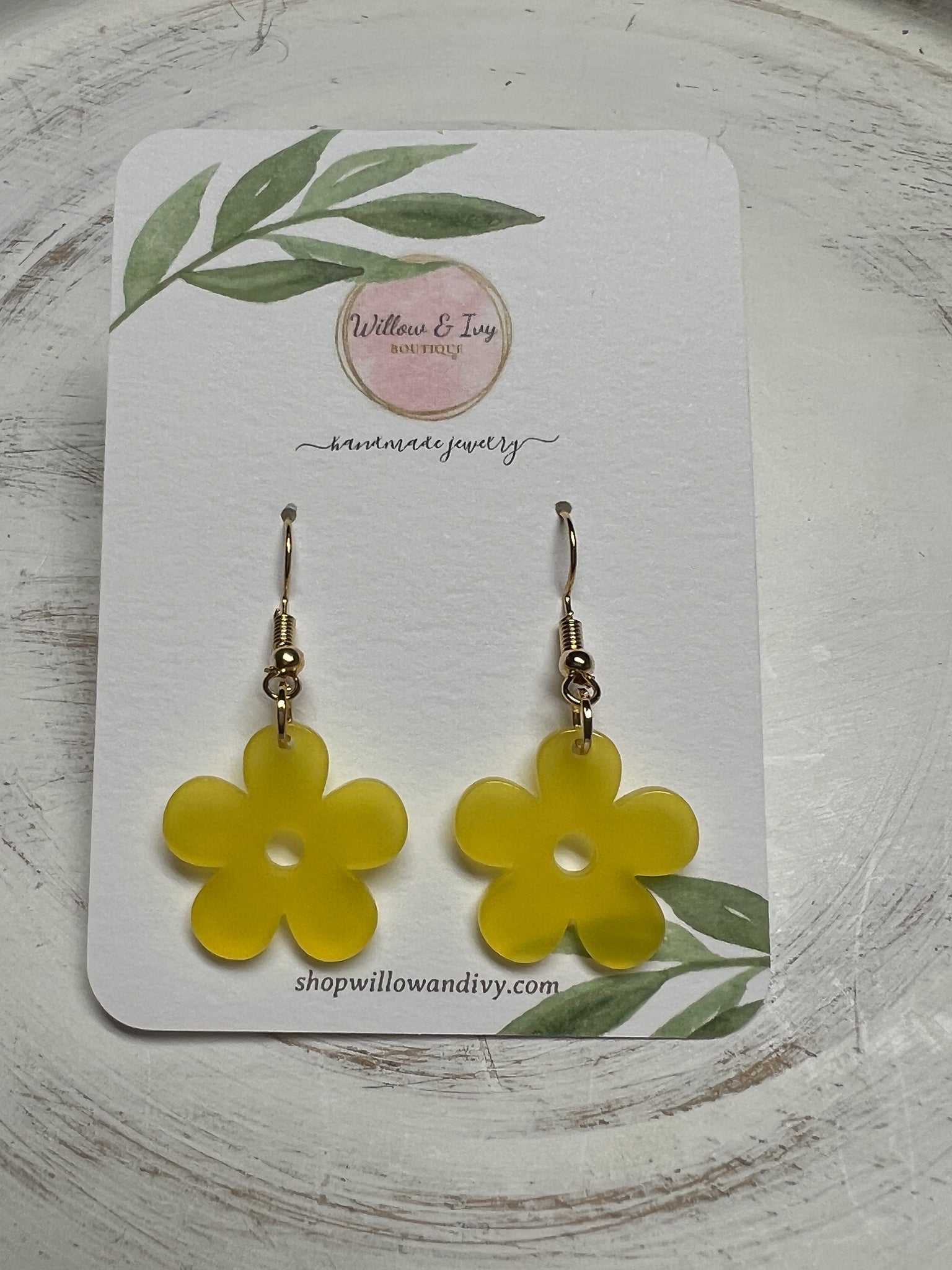 Flower Power Resin Boho Earrings