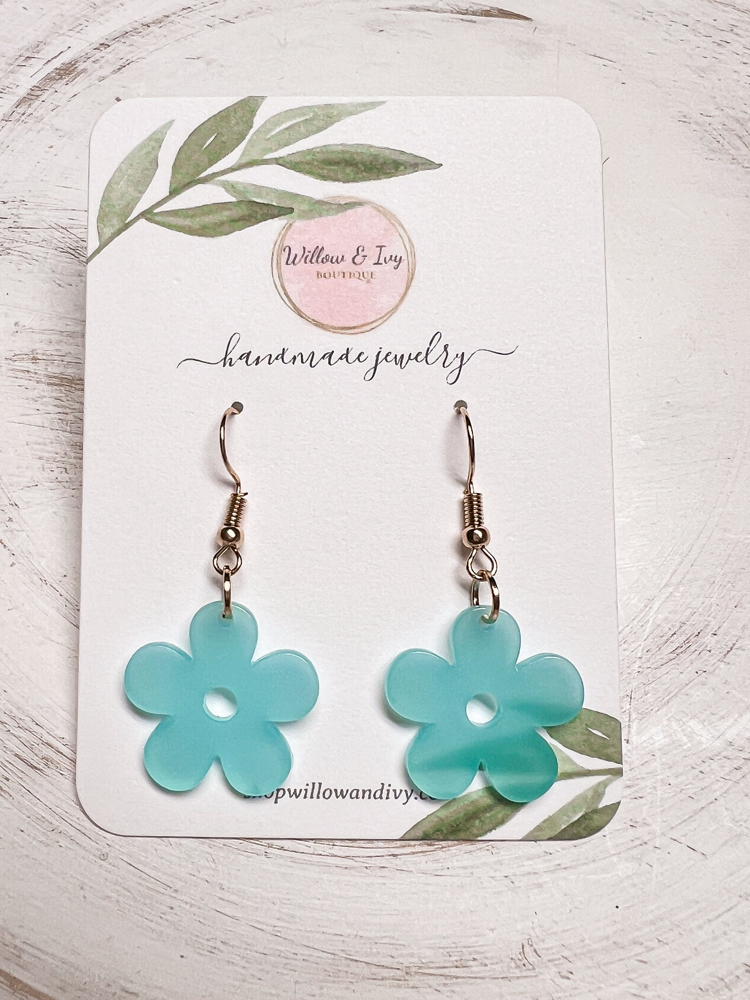 Flower Power Resin Boho Earrings