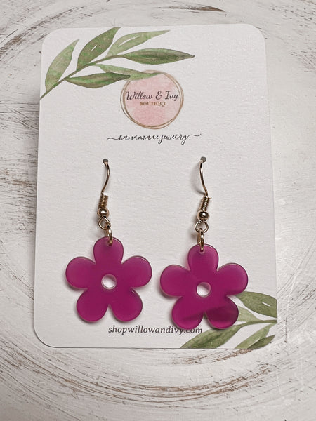 Flower Power Resin Boho Earrings