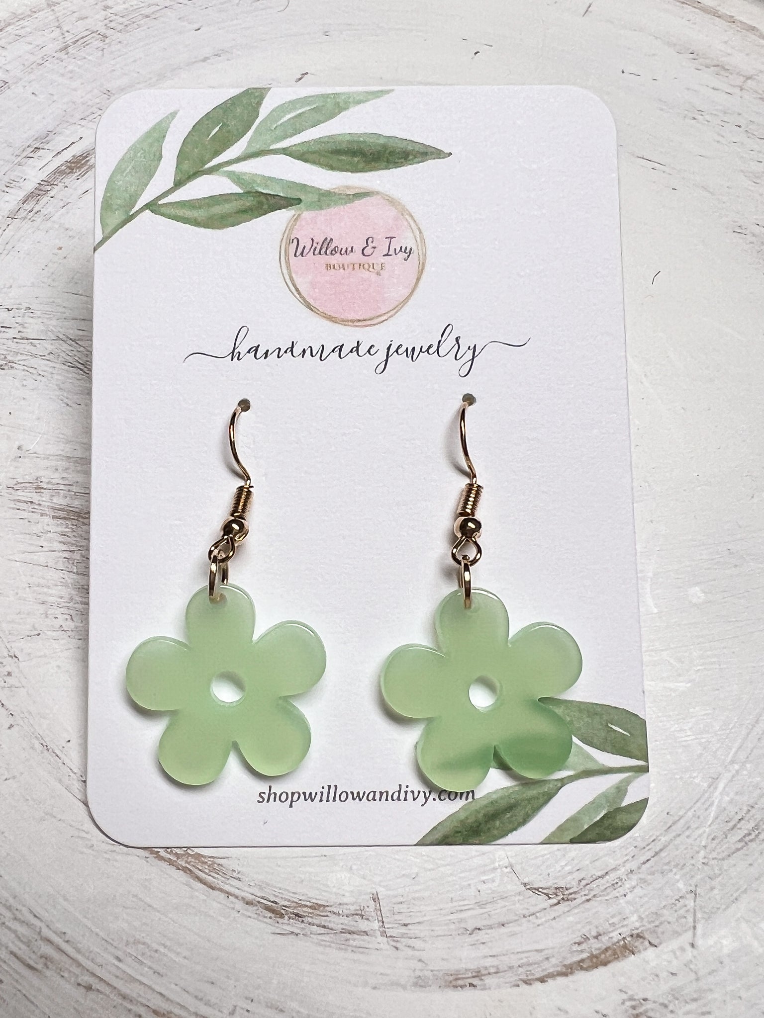 Flower Power Resin Boho Earrings