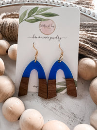 Resin Wood Arch Earrings