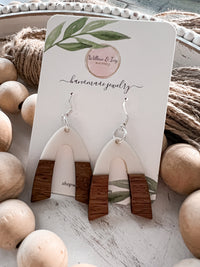 Resin Wood Arch Earrings