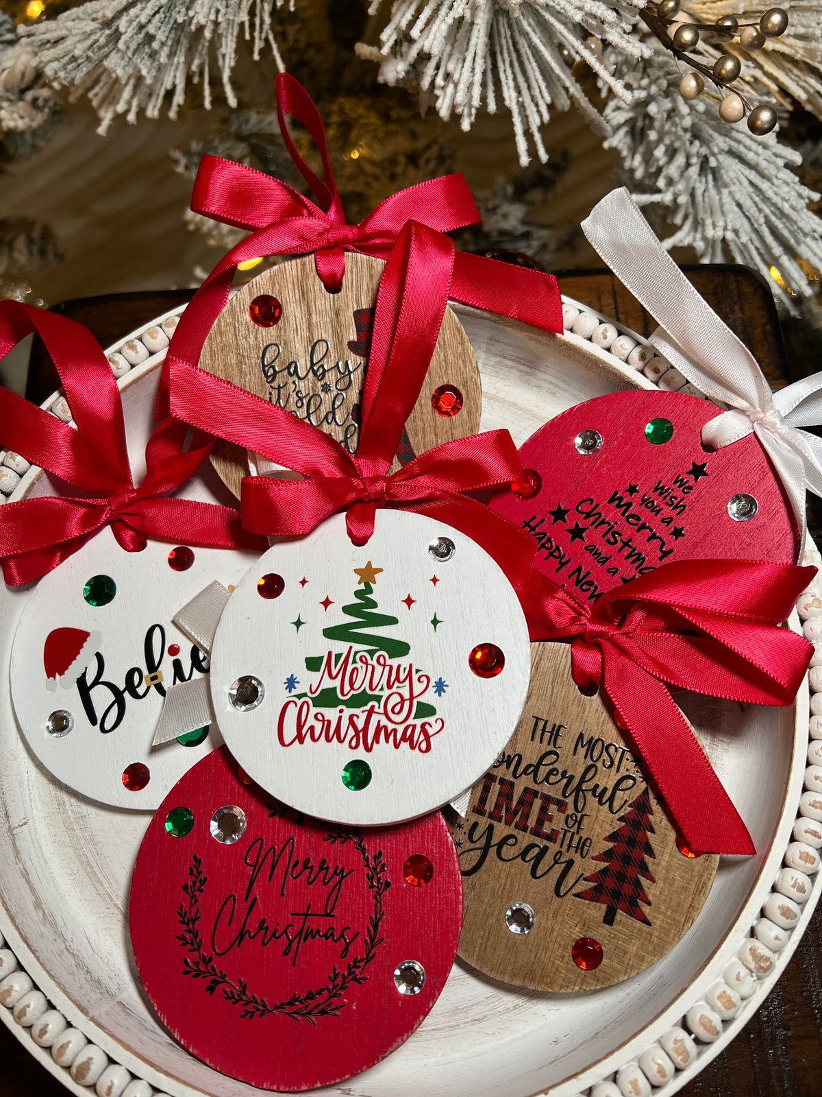 Rustic Wood Christmas Ornaments