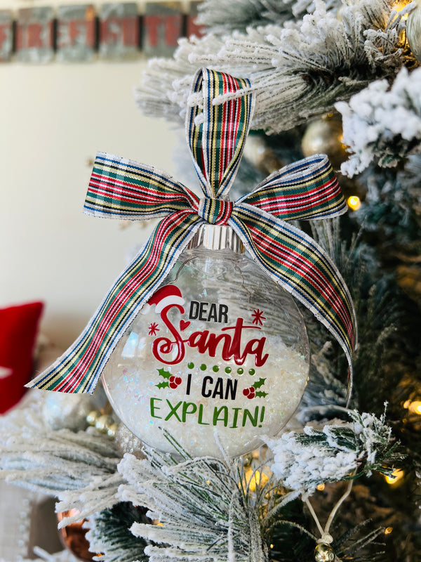 Snow Filled Christmas Ornaments