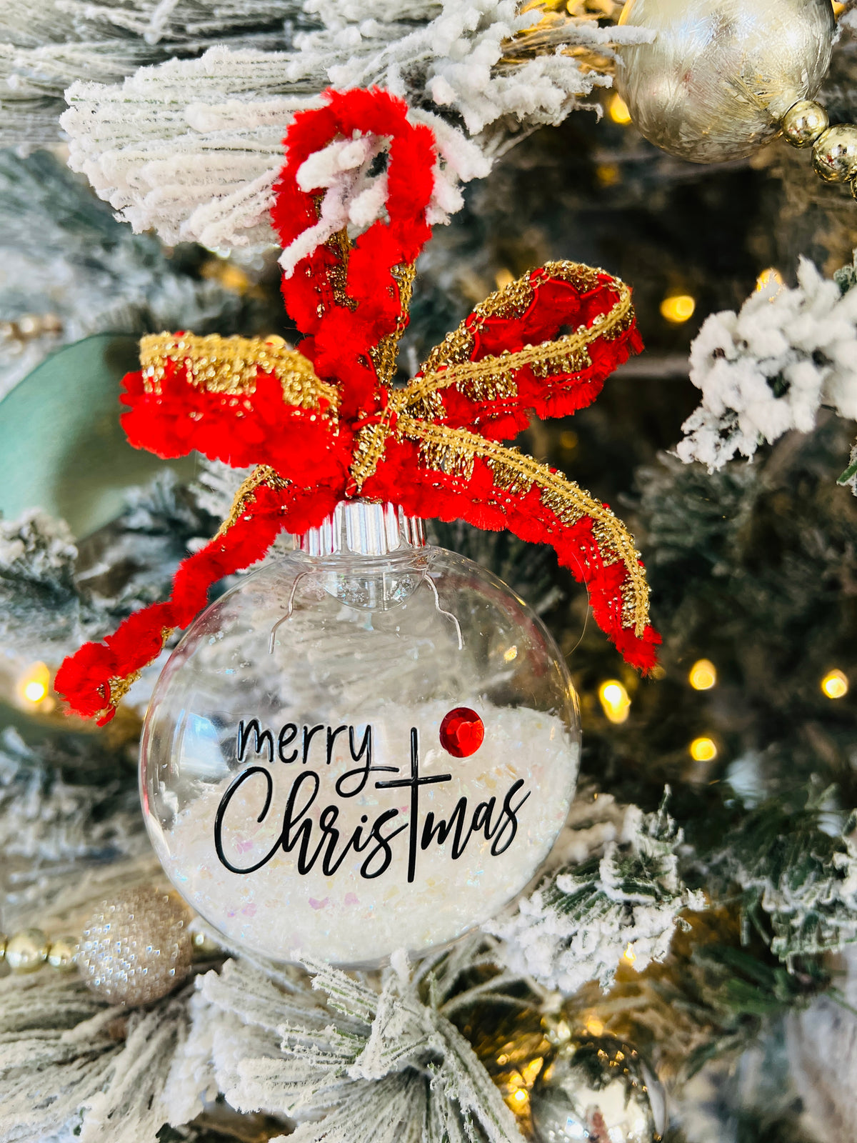 Snow Filled Christmas Ornaments