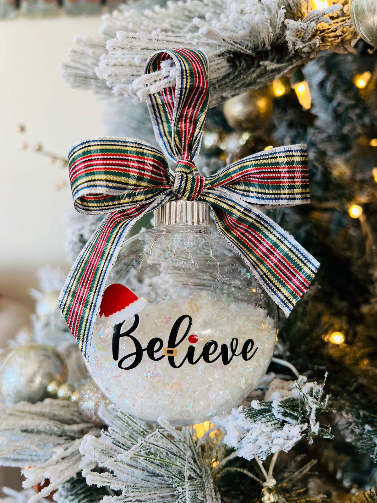 Snow Filled Christmas Ornaments