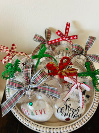 Snow Filled Christmas Ornaments