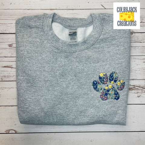 Flower Paw Embroidered Sweatshirt