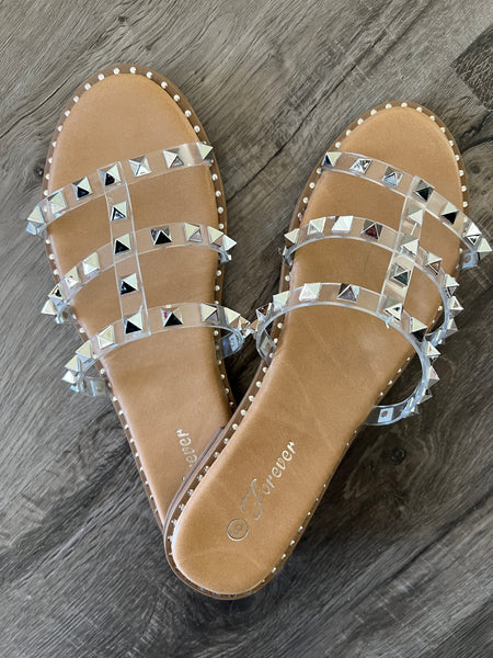 Gabby Clear Stud Detail Sandal