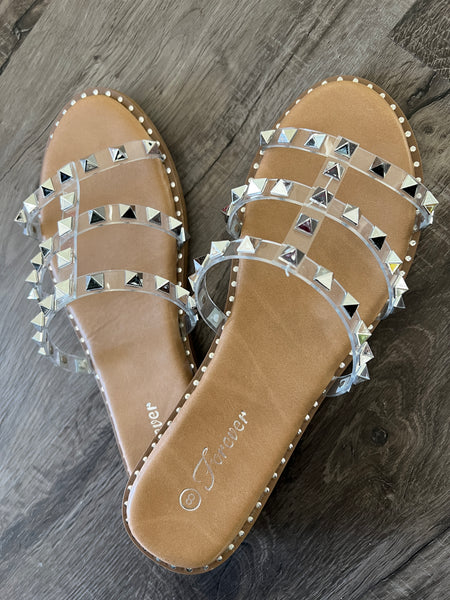 Gabby Clear Stud Detail Sandal