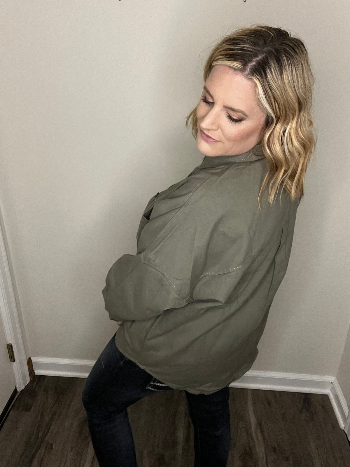 The Hunter Green Button Down Shacket