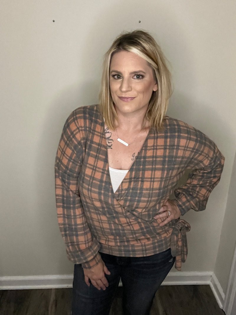 Loving On You Plaid Top *